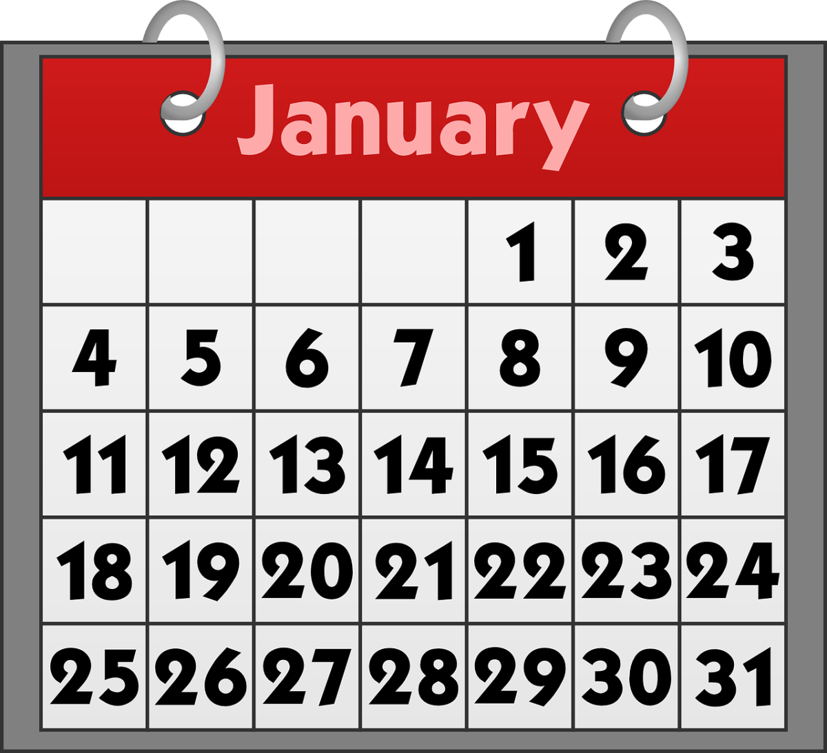 Kipperkarte Monat Januar 2024